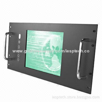 10.4-inch Industrial LCD PC Monitor, 5U Rack Mount, USB/RS232 Touchscreen, VGA IN, 12V DC, OEM/DOM